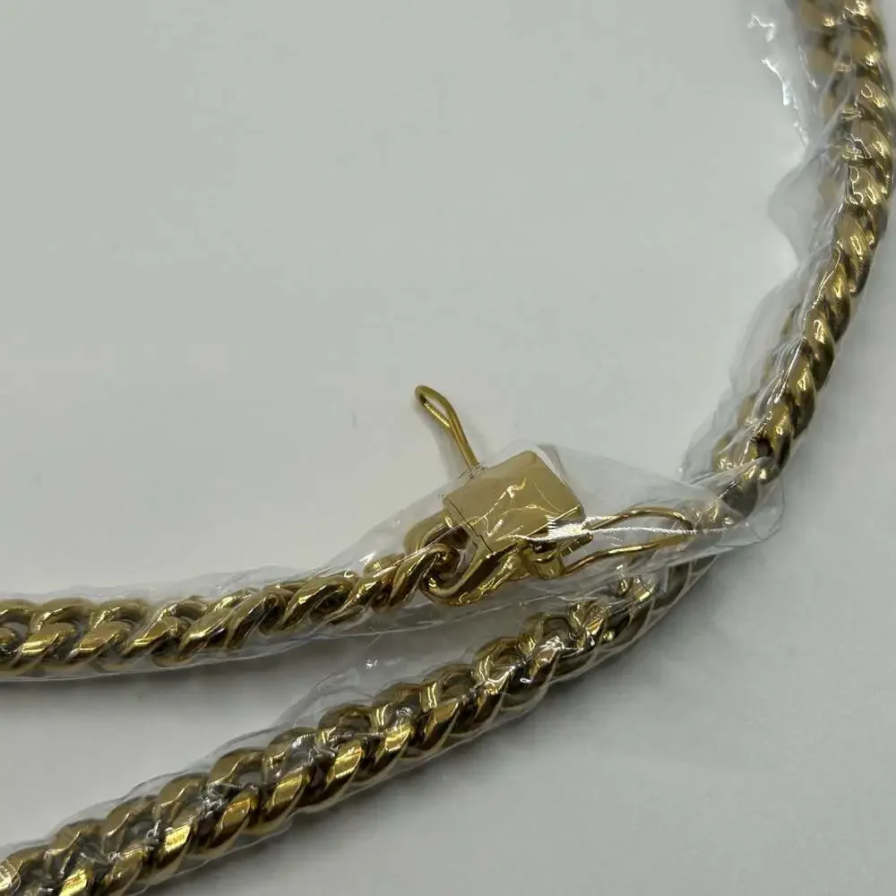 Real 18K Gold Plated Chain 6mm Mini Cuban Necklace 22” Unisex Quality Waterproof